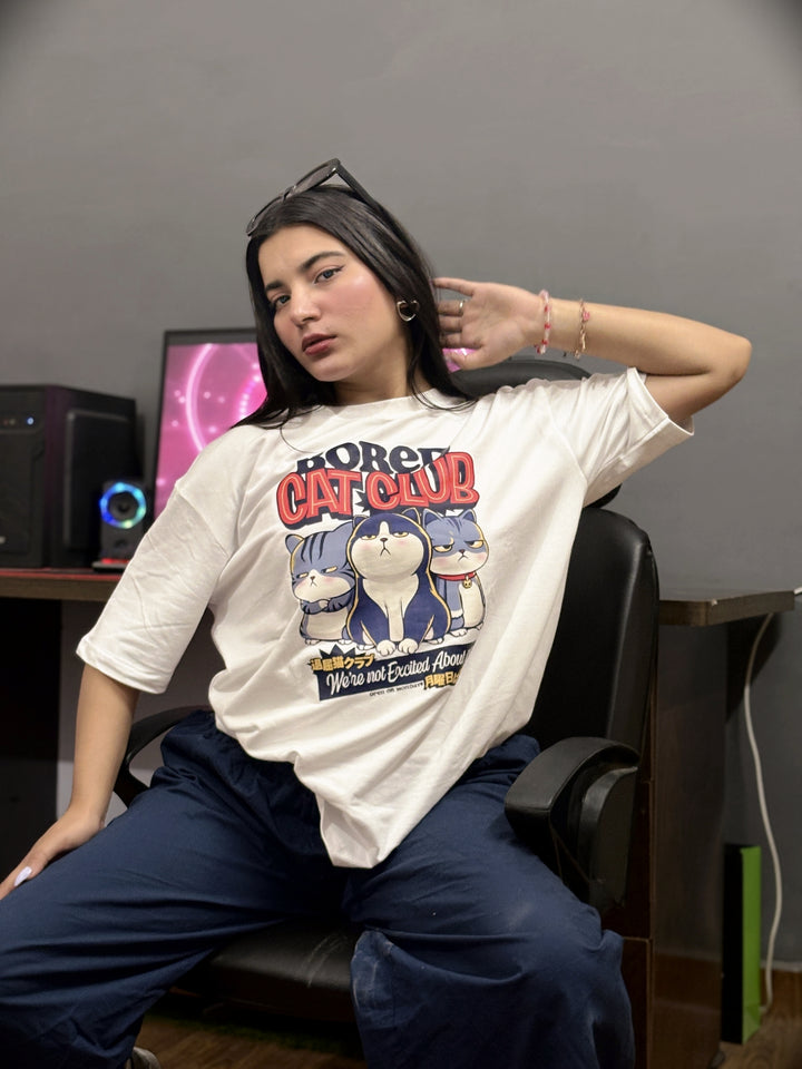 Bored Cat Club Oversized Tee