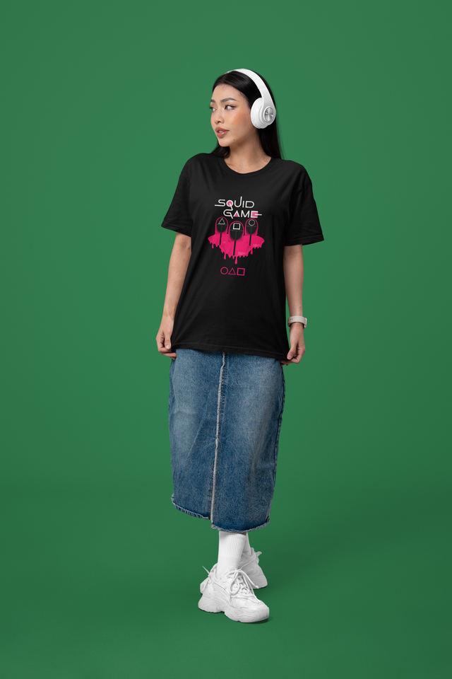 Pink Squad – Squid Game Oversized T-Shirt for Women (Korean Drama Fan Merch)